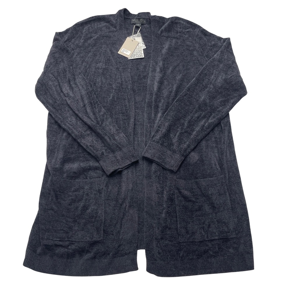 Barefoot‎ Dreams CozyChic Ultra Lite Sunrise Cardigan XL Black BDWCU25618 NEW